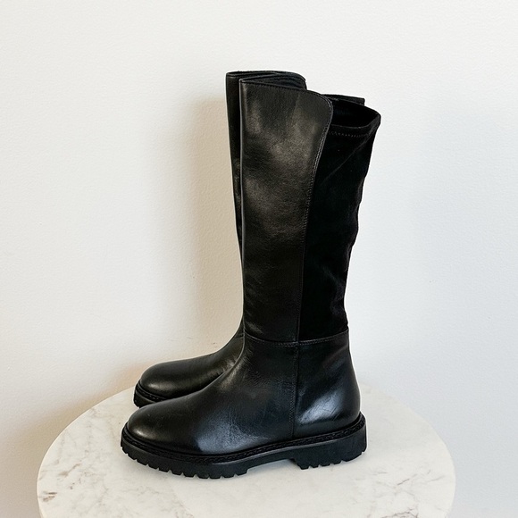 NEW Aquatalia Mattie Water Resistant Leather/Suede Tall Boots Black Size 6.5 - Picture 6 of 8